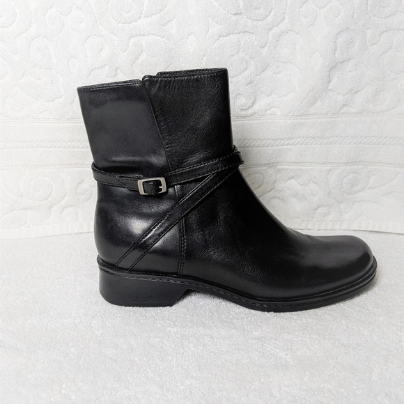 Clarks Black Boots/ Booties with Buckle Accent - Picture 2 of 8